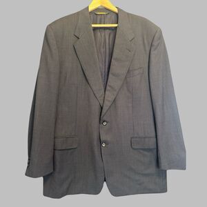 Canali 2 Piece Suit 100% Wool Size IT 56L US 46L Jacket 38x31 Pants Navy